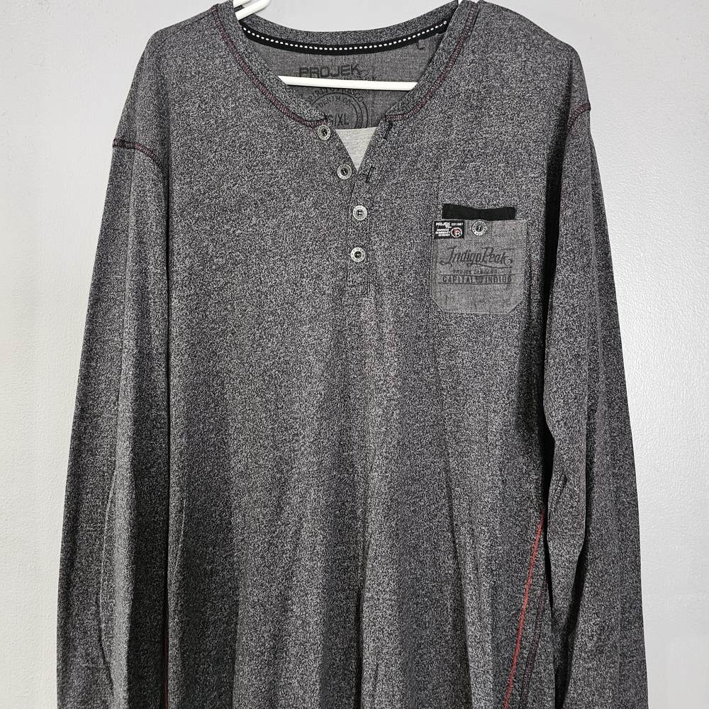 Indigo Charcoal Long Sleeve Henley